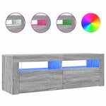 vidaXL Meuble TV avec lumières LED sonoma gris 120x35x40 cm