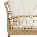 vidaXL Ensemble de canapé de jardin avec coussin 2 Pièces Naturel