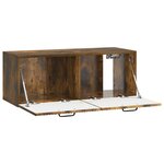 vidaXL Meuble TV mural Chêne fumé 78 5 x 31 x 30 cm Bois d'ingénierie