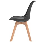 vidaXL Chaises à manger lot de 6 Noir Plastique