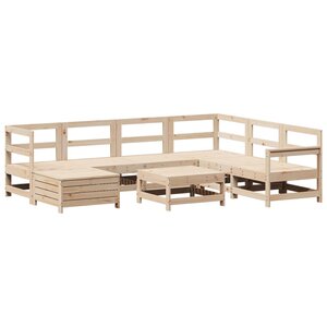 vidaXL Salon de jardin 8 Pièces bois de pin massif