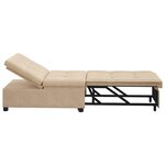 vidaXL Canapé-lit 3-en-1 en tissu crème
