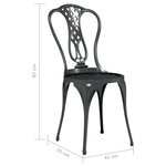 vidaXL Ensemble de bistro 3 Pièces Aluminium coulé Noir