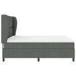 vidaXL Lit ressorts avec matelas gris foncé  180 x 200 cm en tissu