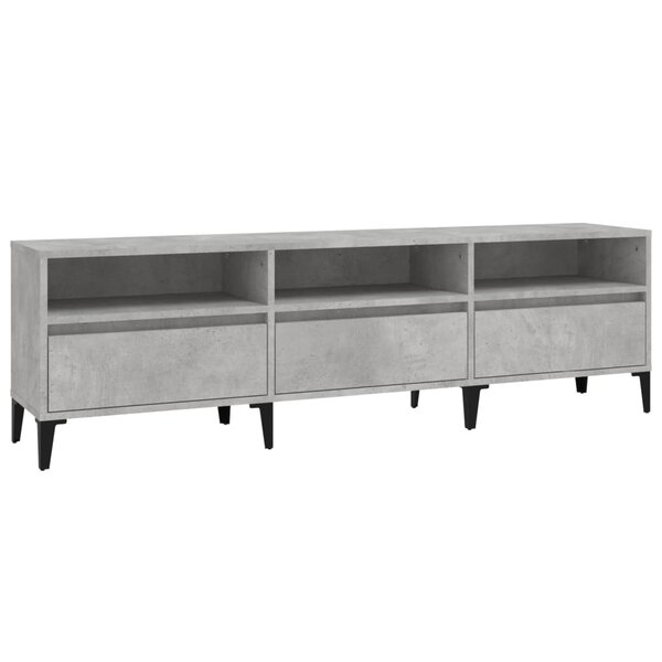 vidaXL Meuble TV gris béton 150x30x44 5 cm bois d'ingénierie