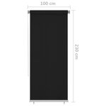 vidaXL Store roulant d'extérieur 100x230 cm Noir