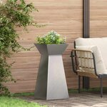 vidaXL Jardinières pilier 2 Pièces avec bol 35x35x73 cm en acier inoxydable.