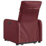 vidaXL Fauteuil inclinable de massage électrique rouge bordeaux