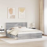 vidaXL Cadre de lit Gris Sonoma 180 x 200 cm Pin massif