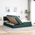 vidaXL Lit de Rangement avec matelas Vert foncé 100 x 200 cm