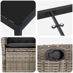 vidaXL Ensemble de 5 Chaises de Jardin avec Coussins Gris Poly Rattan