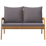vidaXL Banc de jardin avec coussins 115x65x71 cm Bois d'acacia massif