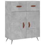 vidaXL Buffet haut Gris béton 69 5x34x180 cm Bois d'ingénierie