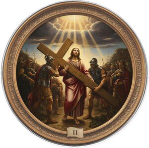 Pièce de monnaie en Argent 1 Dollar g 31.1 (1 oz) Millésime 2026 Via Crucis The Fifteen Stations JESUS TAKES UP HIS CROSS
