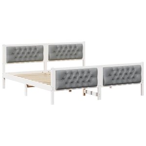 vidaXL Cadre de lit Gris clair 160 x 200 cm Pin massif