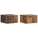 vidaXL Table d'appoint murale 2 pc Bois ancien 34 5 x 33 x 20 cm