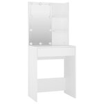 vidaXL Ensemble de coiffeuse avec LED Blanc Bois d'ingénierie