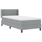 vidaXL Lit Box Spring avec matelas gris clair  90 x 200 cm  en tissu.
