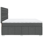 vidaXL Sommier à lattes de lit avec matelas Gris foncé 200x200cm Tissu
