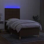 vidaXL Sommier à lattes de lit et matelas et LED Marron foncé 80x200cm