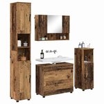 vidaXL Ensemble de mobilier de salle de bain 4 Pièces Bois Ancien