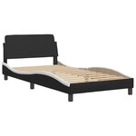 vidaXL Cadre de lit Viana sans matelas noir et blanc 100x200 cm similicuir