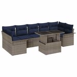 vidaXL Ensemble de canapé de jardin 8 Pièces Gris Poly Rattan