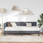 vidaXL Cadre de lit d'angle Gris foncé 90 x 200 cm Velours