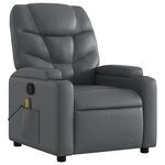 vidaXL Fauteuil de massage inclinable gris similicuir