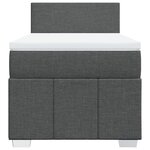 vidaXL Sommier à lattes de lit avec matelas Gris foncé 90x200 cm Tissu