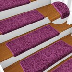 vidaXL Tapis d'escalier 15 Pièces 65x21x4 cm Violet