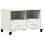 vidaXL Meuble TV blanc 68x39x43 5 cm acier