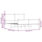 vidaXL Cadre de lit en métal sans matelas chêne fumé 140x190 cm