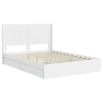 vidaXL Cadre de lit avec rangement et tête de lit Blanc 160 x 200 cm