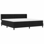 vidaXL Lit à ressorts avec matelas Noir 200 x 200 cm Polyester