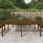 vidaXL Table de jardin marron miel 203 5x100x76 cm bois massif de pin