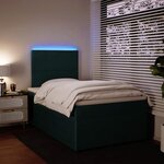 vidaXL Sommier à lattes de lit et matelas Vert foncé 120x200cm Velours