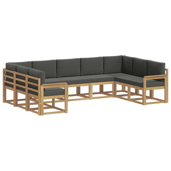 vidaXL Ensemble de canapés d'extérieur 9 pc Blanc et anthracite