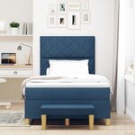vidaXL Lit à ressort avec matelas et banc bleu 120x200 cm en tissu
