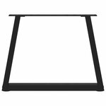 vidaXL Pieds de table basse en forme de V  2 pièces  noir  70 x (42-43 3) cm  acier