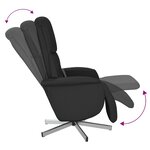 vidaXL Fauteuil inclinable de massage avec repose-pieds noir tissu