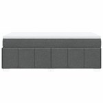 vidaXL Sommier à lattes de lit avec matelas Gris foncé 90x200 cm Tissu