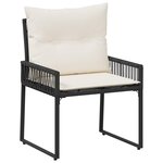 vidaXL Ensemble de meubles d'extérieur 7 Pièces Noir et blanc crème