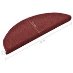 vidaXL Tapis de marches d'escalier 15 Pièces Rouge 56x17x3 cm