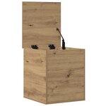 Boîte de rangement vidaXL en chêne fait main 40x42x46 cm en bois d'ingénierie