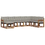 vidaXL Ensemble de canapés d'extérieur 8 pc Gris Naturel et Clair