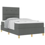 vidaXL Lit à ressorts avec matelas gris foncé petit double en tissu