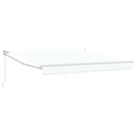 vidaXL Auvent Rétractable Blanc 350 x 250 cm tissu