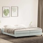vidaXL Sommier à lattes de lit et matelas gris clair 180x220cm velours