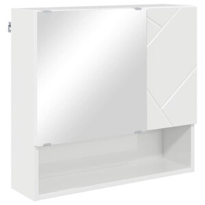vidaXL Armoire Miroir Blanc brillant 59 x 17 x 55 cm Bois d'ingénierie